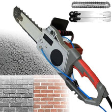 Electric Concrete Chainsaw, Brushless Handheld Diamond Chains, Water Fed Dust Suppression, 35/48cm Depth, Ideal for Granite & Reinforced Concrete, 350W Power