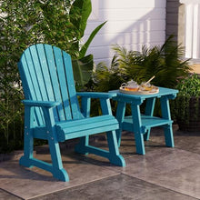 Wildridge Heritage Two-Tier End Table, Aruba Blue - Outdoor Weather Resistant Recycled Plastic Furniture for Patio