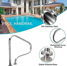BSNANCA Pool Hand Rail Pool Rail Pool Railing Pool Handrails for Inground Pool 31.5X 31.5In Pool Hand Rail,Hand Grab Rail Quick Installation,Swimming Pool Sta