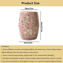 Ceramic Drum Table,Ceramic Drum Stool,Decorative Ceramic Garden Stool, Glazed Hand-Painted Flower and Bird Shoe Changing Stool Drum Stool, Suitable for Outdoor Garden(Green)