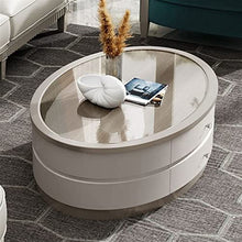 Living Room Table Modern Luxury Coffee Table with Unique Desktop and Stable Base, Oval Sofa Table Center Table with 2 Large Drawers, for Living Room and Office Outdoor Side Table (Color : B, Size :