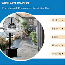 DPAOZPO Oscillating Misting Fan - Portable Floor Fan - 3 Cooling Speeds - 120° Oscillation - High Velocity Oscillating Fan - For Patios Workshop Warehouse Industrial Office(25.5in)
