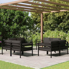 RJPLMFV 8 Piece Patio Lounge Set with Cushions Aluminum Anthracite