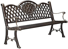 KLYCHF Garden Bench Outdoor Bench Patio Bench Front Porch Furniture Park Terrace Bench Outdoor Bench Weatherproof Cast Aluminum Retro Garden Bench Dec
