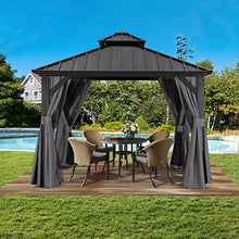 ABCCANOPY Hardtop Gazebo 8x8 Outdoor Metal Pavilion with Netting and Curtain Gray