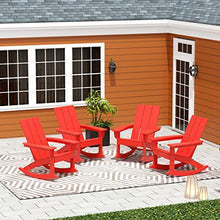 WO WESTIN OUTDOOR HDPE Shoreside Modern Rocking Poly Adirondack Chair (Set of 4),Red