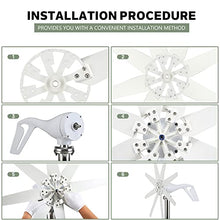48v,2500W 12V 24V 48V Vertical Axis Windmill Generator, 3 Phase 50HZ Wind Power Generator with Controller for Marine, Home, Wind System (White)