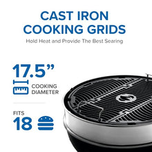 Napoleon PRO18 Compact Charcoal Kettle Grill, Black, Porcelain-Enameled Lid and Bowl, Chrome-Plated Cooking Grid