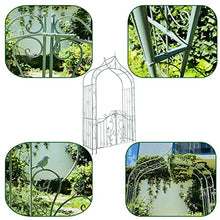 iumLeap Garden Arch 111.8" High X 56.3" Wide, Rose Arbour for Various Climbing Plant, Weather Resistant Pergola Archway Trellis, Outdoor Garden Lawn Backyard Arbor Stand with Gate
