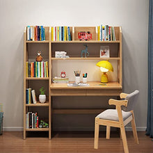 BALANBO Kids Desk and Chair Set with Drawers and Bookshelf Natural Color