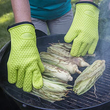 Silicone Glove with Lanyard Kitchen Grilling Gloves Oven Mitt Heat Resistant Non-Slip Cooking BBQ Grill Glove Baking Glove (Color : A, Size : 28 * 2.5cm)