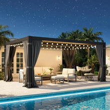 12' x 16' Pergola with Adjustable Louvered Roof and Aluminum Frame