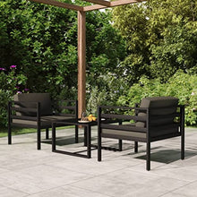 HKQWPBF Aluminum Patio Lounge Set with Cushions, 3 Piece Modular Outdoor Seating with Back Pillows, Lightweight and Sturdy Design for Comfortable Relaxation