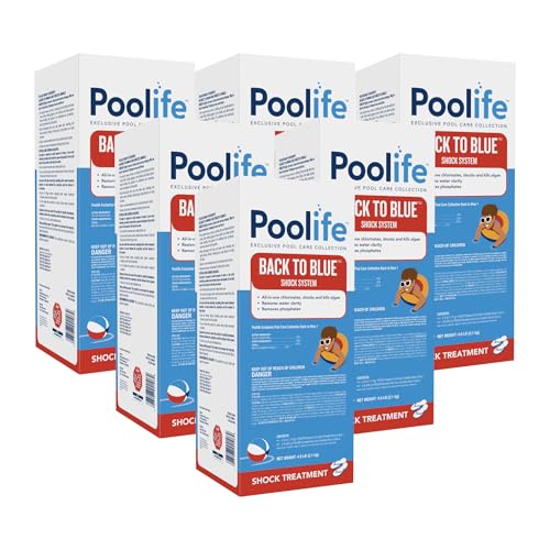 Poolife Back to Blue 4.6 lb (6 Pack) - 2-Step Pool Algae Recovery Treatment - 78% Cal Hypo Shock & Clarifier - Kills Algae, Clears Green Pool Water - Treats Up to 15,000 Gallons