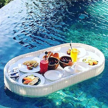 Pnpaea Floating Tray for Pool, Round Serving Tray for Swimming Pool Floats, for Hot Tub, Hot Spring, Beach Party, Pool Serving Drinks, Brunch Oval-White