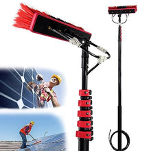 Water Fed Pole Kit,Solar Panel Cleaning Equipment,Window Cleaning Water Fed Poles Roof Cleaning Tools solar panel cleaning brush 35m brush head easy to install Steel buckle fastening,7.2m/24FT