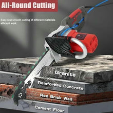 Electric Concrete Chain Saw, Handheld Wet Cutting Machine with Diamond Chain & Water Pump, Anti-Leakage Protection, Ideal for Cutting Concrete, Stone, Brick