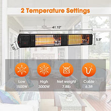 ThermoMate Infrared Electric Patio Heater, 3000W Carbon Fiber Heating for Outdoor/Indoor, Porch, Deck, Garage with Remote 24 Hours Timer, Hard Wired 240V