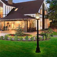 EliteBloom Outdoor Lamps for Patio Lamp Post Lights Vintage Villa Landscape Street Light Aluminum Column 5-Heads Garden Community Park Lawn Lantern Retro,Black