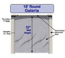 Wilbar Pools 'Galleria' 18 ft Round Above Ground Swimming Pool | 52 Inch Resin Protected Steel Sided Walls | Bundle Includes: 25 Gauge Overlap Liner & Widemouth Skimmer