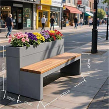 Planter Box Planter Bench Combo Outdoor Long Seat for Garden for Yard