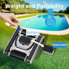 YIPOCKY Pool Vacuum for Inground Pools, Powerful Suction Pool Cleaners for Inground Pools, Cordless Robotic Pool Cleaners with Wall Climbing Function for Above Ground Pool Up to 2050 Sq.ft