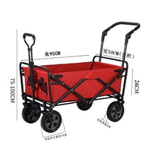 BIOMICE Collapsible Wagon Portable Folding Garden Trolley Cart Trolley Wagon Shopping Cart for Outdoor Camping Pull Truck with 4 Wheels Garden Cart(D)