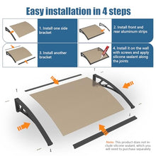 60x120in Window Door Awning One-Piece Seamless Overhang UV/Rainproof Canopy