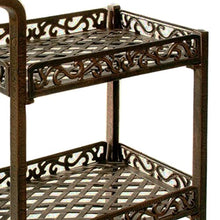 Oakland Living 6029-AB Mississippi Cast Aluminum Service Cart, Antique Bronze