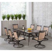 Hanover Fontana 9-Piece Rust-Resistant Aluminum Outdoor Dining Set Brown