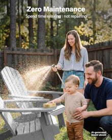 YEFU Oversized Adirondack Chair with Cup-Holder - Grey