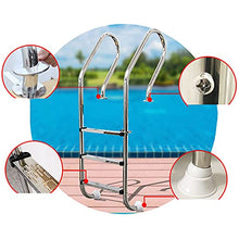 Swimming Pool Ladder Stainless Steel Water Park up and Down Ladder with 4 Anti-Skid Pedals Anti-Corrosion and Anti-Rust/Strong Load-Bearing no Embedded/Silver / 57cm (Silver 57cm)