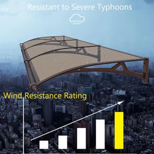 Outdoor Door Awning Shelter UV, Snow & Water Resistant Polycarbonate Canopy for Front Door, Back Porch, Patio Sizes 60-150 cm, 60 * 180 cm