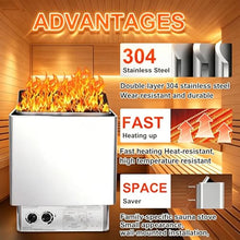 PioMue Electric Sauna Heater with Built-in Controller,Adjustable Temp & 3h Timer,Stainless Steel Steam Stove for Home Steam Sauna Bathroom, SPA Houses, Dry Saunas 220V-6KW