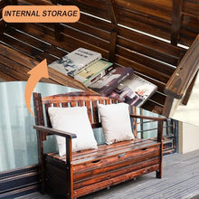 Meihkkud Storage Seat, Garden Bench with Backrest,Wooden Storage,All Weather Resistant,Garden Balcony(125 * 59.5 * 88cm/48.2 * 23.4 * 34.6in)