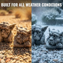 OLOMA Gothic Gargoyle Pair Concrete Garden Statue Set Mythical Creatures Statues Outdoor Garden Decor Lawn Ornaments Yard Art Patio Decoration Handcrafted Fantasy Sculptures