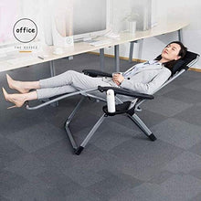 GAAHRQQQ Patio Reclining Chairs Zero Lounger Chair Oversized Balcony Recliner Chair with Cup Holder Folding Wide Seat Detachable Neck Pillow Sun Lounger (Color : Silver) (Color : Silver)