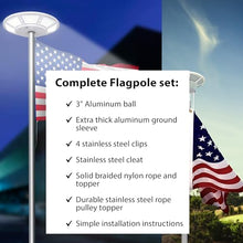 Telepole Manufacturing Inc 7000-T8 Aluminum 28' Sectional Flagpole with Accessories Silver