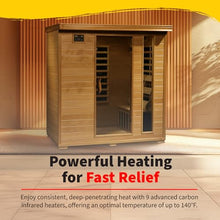 Blue Wave Monticello 4-Person Hemlock Infrared Sauna with 9 Carbon Heaters