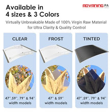ADVANING 79"x35" Polycarbonate Awning, PA Series, Premium Quality UV Protection Crystal Clear Polycarb with Aluminum Brackets - DA7935-PSS1A