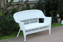 Jeco 4pc White Wicker Conversation Set White