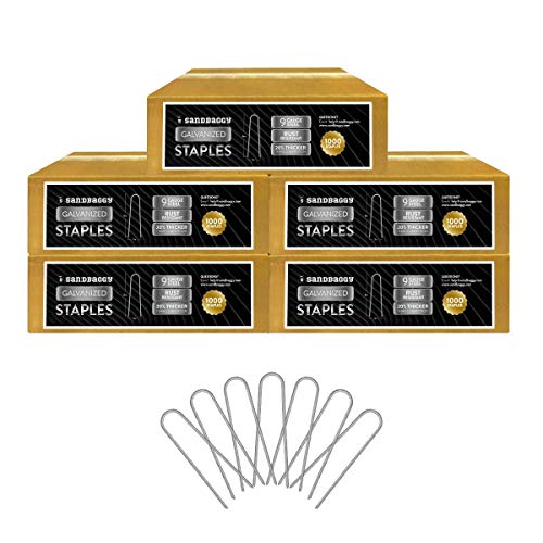 Sandbaggy Galvanized 6-Inch Landscape Staples 9 Gauge Steel (5,000 Staples)