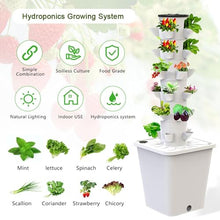 Tower Garden Hydroponics Growing System, 20-30-Plant Indoor Vertical Garden with LED Timing Grow Light, Nursery Germination Kit with Pump and Movable Water Tank (No Seedlings Included) (Color : White