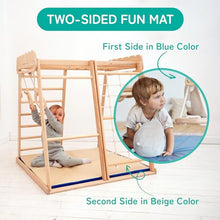 Wood And Hearts Indoor Climbing Gym for Kids 1-4 Blue