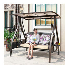 HAOKAZLBR Large Outdoor Porch Swing Garden Patio Swing Chair Patio Swing with Cushions and Canopy, Outdoor Lounge Chair Outside Furniture Outdoor Swing Chair Bench Outdoor Porch