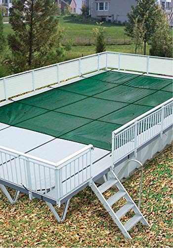 Loop-Loc Mesh Rectangle Safety Cover 16x24 Ft Green