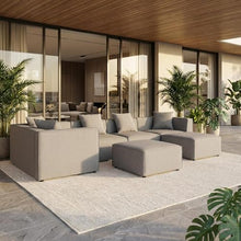 Outdoor Escape Gray 7-Piece Outdoor Patio Upholstered Sectional Sofa, Cushioned Seating, Durable Frame, Outdoor Lounge Set