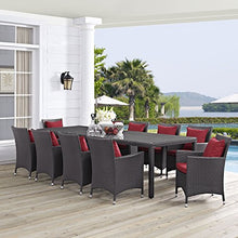 Modway Convene 11-pc Outdoor Patio Dining Set Espresso Peridot