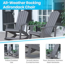 EMMA + OLIVER Gray Adirondack Rocking Chair, 2-Pack