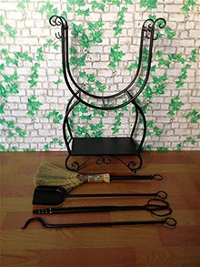 WXPWAMZ Firewood Rack Brackets with 4pcs Fireplace Tools Sets,Farmhouse/Outdoor/Inside Heavy Duty Wood Holder Rack,Fireplace,Stove and Fire Pit Accessory,